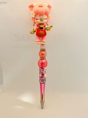 Pink Cute Character Nanci Beaded Kids Pen